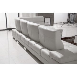 Canapé d'angle en cuir de buffle italien de luxe 6/7 places GIOVANI, blanc, angle droit