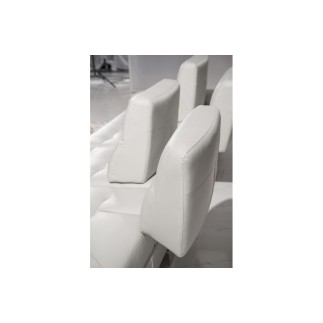 Canapé d'angle en cuir de buffle italien de luxe 6/7 places GIOVANI, blanc, angle droit