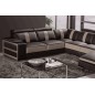 Canapé d'angle cuir buffle italien 7/8 places , LEONARDO, couleur chocolat et moka, angle gauche Canapé d'angle cuir buffle italien 7/8 places , LEONARDO, couleur chocolat et moka, angle gauche