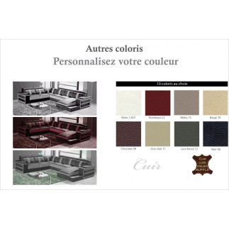 Canapé d'angle 7/8 places, LEONARDO, couleur couleur personnalisée, angle gauche