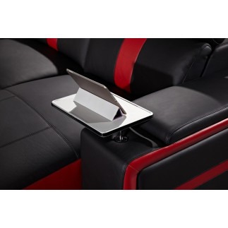 Canapé d'angle cuir buffle italien 7/8 places , LEONARDO, couleur noir et rouge, angle gauche