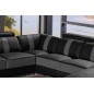 Canapé d'angle cuir buffle italien 7/8 places , LEONARDO, couleur noir et gris foncé, angle gauche Canapé d'angle cuir buffle italien 7/8 places , LEONARDO, couleur noir et gris foncé, angle gauche