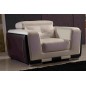 Fauteuil 1 place en cuir italien buffle JASON, beige et chocolat Fauteuil 1 place en cuir italien buffle JASON, beige et chocolat