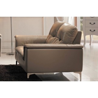 Canapé 2 places en cuir italien buffle LUIGI, beige