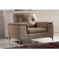 Fauteuil 1 place en cuir italien buffle LUIGI, beige Fauteuil 1 place en cuir italien buffle LUIGI, beige