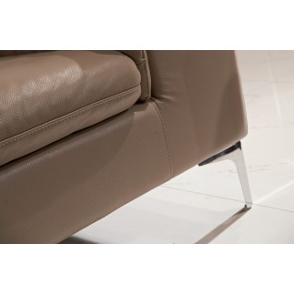 Fauteuil 1 place en cuir italien buffle LUIGI, beige