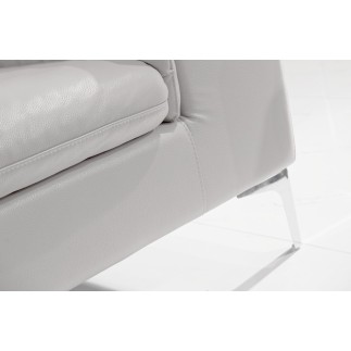 Fauteuil 1 place en cuir italien buffle LUIGI, blanc