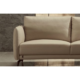Canapé 3 places en cuir italien buffle ROMEO, beige