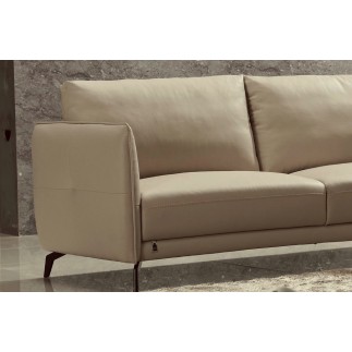 Canapé 3 places en cuir italien buffle ROMEO, beige