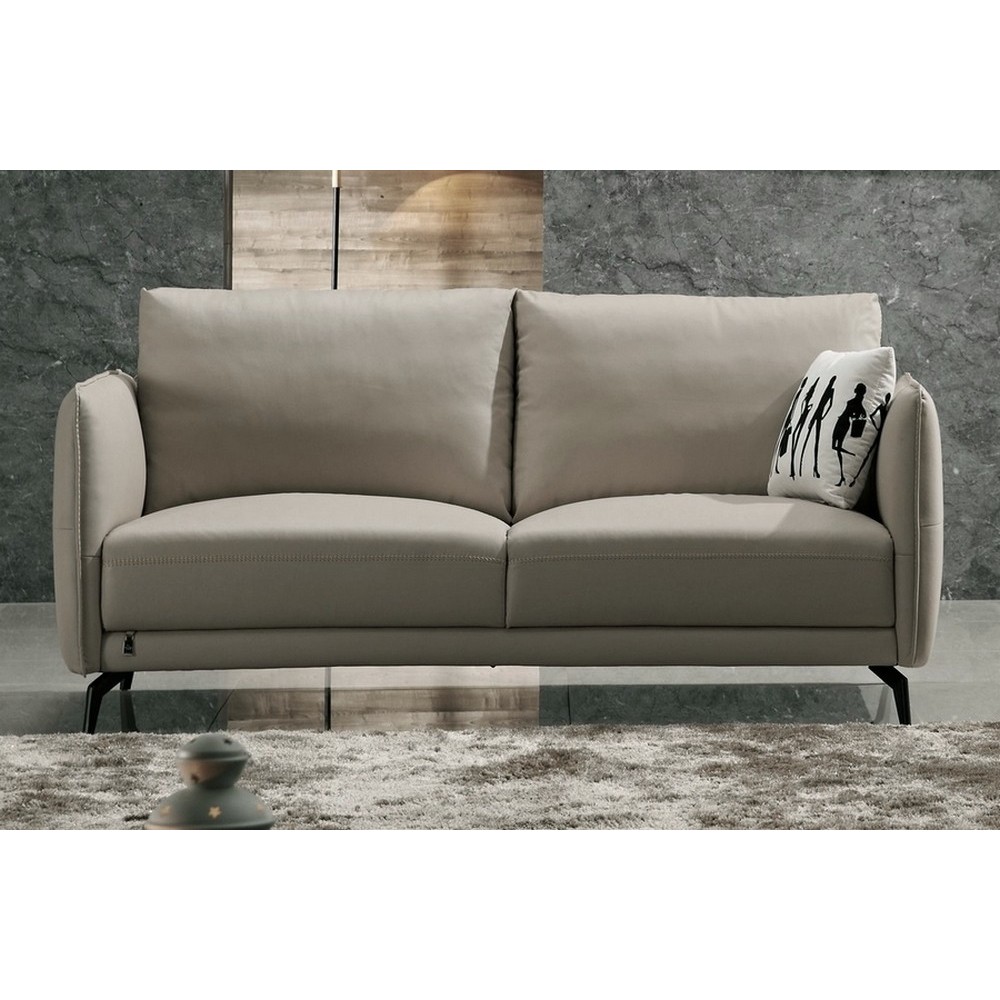 Canapé 2 places en cuir italien buffle ROMEO, gris clair Canapé 2 places en cuir italien buffle ROMEO, gris clair