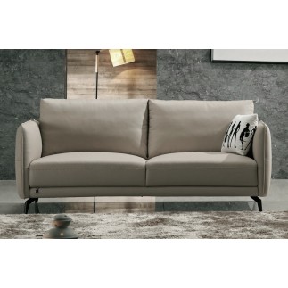 Canapé 3 places en cuir italien buffle ROMEO, gris clair