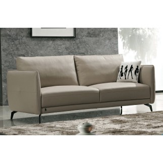 Canapé 3 places en cuir italien buffle ROMEO, gris clair