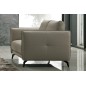 Canapé 3 places en cuir italien buffle ROMEO, gris clair Canapé 3 places en cuir italien buffle ROMEO, gris clair