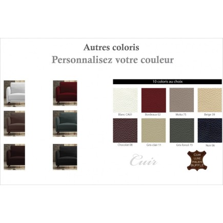 Fauteuil 1 place en cuir italien buffle ROMEO, couleur personnalisée