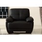 Fauteuil 1place en cuir italien buffle LEANDRO, noir Fauteuil 1place en cuir italien buffle LEANDRO, noir