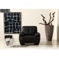 Fauteuil 1place en cuir italien buffle LEANDRO, noir Fauteuil 1place en cuir italien buffle LEANDRO, noir