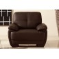 Fauteuil 1place en cuir italien buffle LEANDRO, chocolat Fauteuil 1place en cuir italien buffle LEANDRO, chocolat