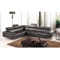 Canapé d'angle en cuir luxe italien haut de gamme 5/6 places SUISSE, disponible en stock en blanc, angle gauche en stock