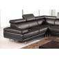 Canapé d'angle en cuir luxe italien haut de gamme 5/6 places SUISSE, disponible en stock en blanc, angle gauche en stock