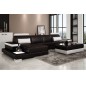 Canapé d'angle en cuir italien 5 places ENZO, angle gauche , noir et blanc,en stock Canapé d'angle en cuir italien 5 places ENZO, angle gauche , noir et blanc,en stock