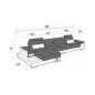 Canapé d'angle en cuir italien 5 places ENZO, angle gauche , noir et blanc,en stock Canapé d'angle en cuir italien 5 places ENZO, angle gauche , noir et blanc,en stock