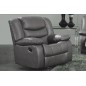 Fauteuil 1 place relaxation en cuir italien RELAXIS, gris foncé Fauteuil 1 place relaxation en cuir italien RELAXIS, gris foncé