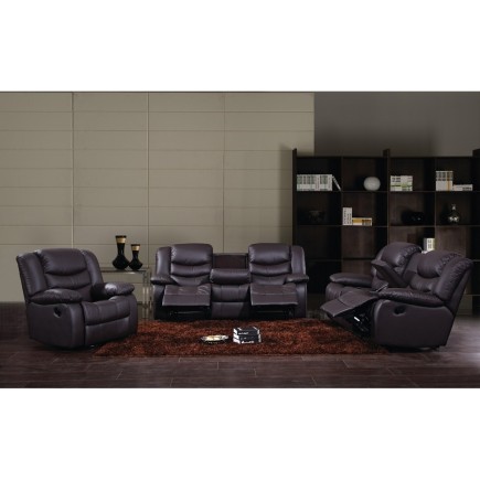 Canapé 2 places relaxation en cuir italien RELAXIS, effet balancier pour le 2 placesnoir