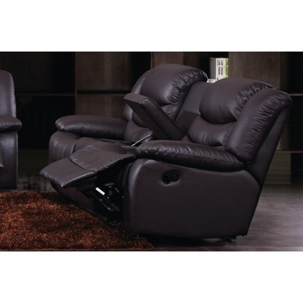 Canapé 3 places relaxation en cuir italien RELAXIS, noir