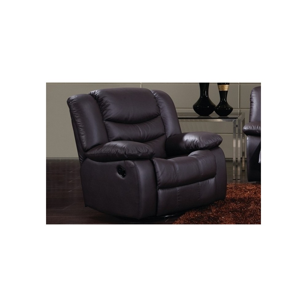 Fauteuil 1 place relaxation en cuir italien RELAXIS, noir Fauteuil 1 place relaxation en cuir italien RELAXIS, noir