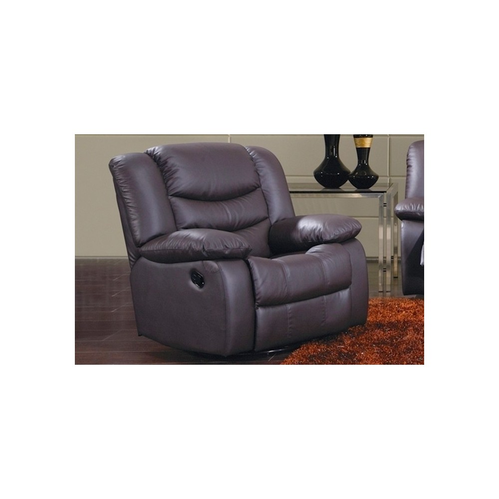 Fauteuil 1 place relaxation en cuir italien RELAXIS, chocolat Fauteuil 1 place relaxation en cuir italien RELAXIS, chocolat