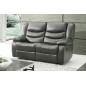 Canapé 2 places relaxation en cuir italien RELAXIS, effet balancier pour le 2 places, gris foncé Canapé 2 places relaxation en cuir italien RELAXIS, effet balancier pour le 2 places, gris foncé