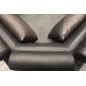 Canapé d'angle en 100% tout cuir italien 8 places SCANDI, noir et chocolat, angle réversible. Canapé d'angle en 100% tout cuir italien 8 places SCANDI, noir et chocolat, angle réversible.