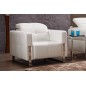 Fauteuil 1 place en cuir italien buffle VALORIA, blanc Fauteuil 1 place en cuir italien buffle VALORIA, blanc