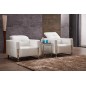 Fauteuil 1 place en cuir italien buffle VALORIA, blanc Fauteuil 1 place en cuir italien buffle VALORIA, blanc