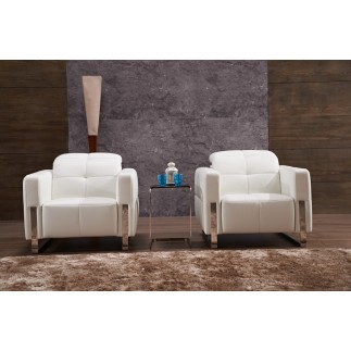 Fauteuil 1 place en cuir italien buffle VALORIA, blanc