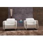 Fauteuil 1 place en cuir italien buffle VALORIA, blanc Fauteuil 1 place en cuir italien buffle VALORIA, blanc