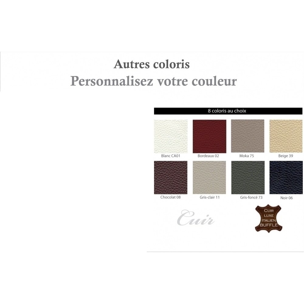 Fauteuil 1 place en cuir italien buffle VALORIA, couleur personnalisée Fauteuil 1 place en cuir italien buffle VALORIA, couleur personnalisée