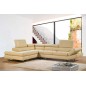 Canapé d'angle en cuir italien 5/6 places LIDO, beige, angle gauche Canapé d'angle en cuir italien 5/6 places LIDO, beige, angle gauche