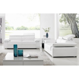 Canapé 2 places relaxation en cuir italien RELAXATION, gris claire