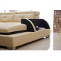 - Canapé d'angle cuir buffle italien 7/8 places, BELLISSIMO, beige et chocolat, angle gauche - Canapé d'angle cuir buffle italien 7/8 places, BELLISSIMO, beige et chocolat, angle gauche