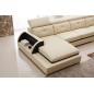 Canapé d'angle cuir buffle italien 7/8 places , BELLISSIMO, beige et chocolat, angle droit Canapé d'angle cuir buffle italien 7/8 places , BELLISSIMO, beige et chocolat, angle droit