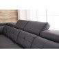 - Canapé d'angle cuir buffle italien 7/8 places, BELLISSIMO, noir et blanc, angle gauche
