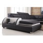 Canapé d'angle cuir buffle italien 7/8 places , BELLISSIMO, noir et blanc, angle droit Canapé d'angle cuir buffle italien 7/8 places , BELLISSIMO, noir et blanc, angle droit