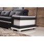 Canapé d'angle cuir buffle italien 7/8 places , BELLISSIMO, noir et blanc, angle droit Canapé d'angle cuir buffle italien 7/8 places , BELLISSIMO, noir et blanc, angle droit
