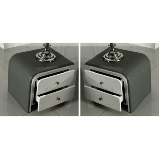 Ensemble de 2 chevets BERY, gris foncé de qualité