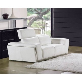 Canapé 3 places en cuir italien Prestige Luxe DIVIN, blanc