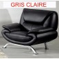 Fauteuil 1 place en cuir italien JONAH,Personnalisé TOUT CUIR PRESTIGE LUXE GRIS CLAIRE