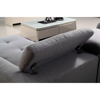 Canapé d'angle en tissu de qualité 5 places, SALERNO, gris clair, angle gauche
