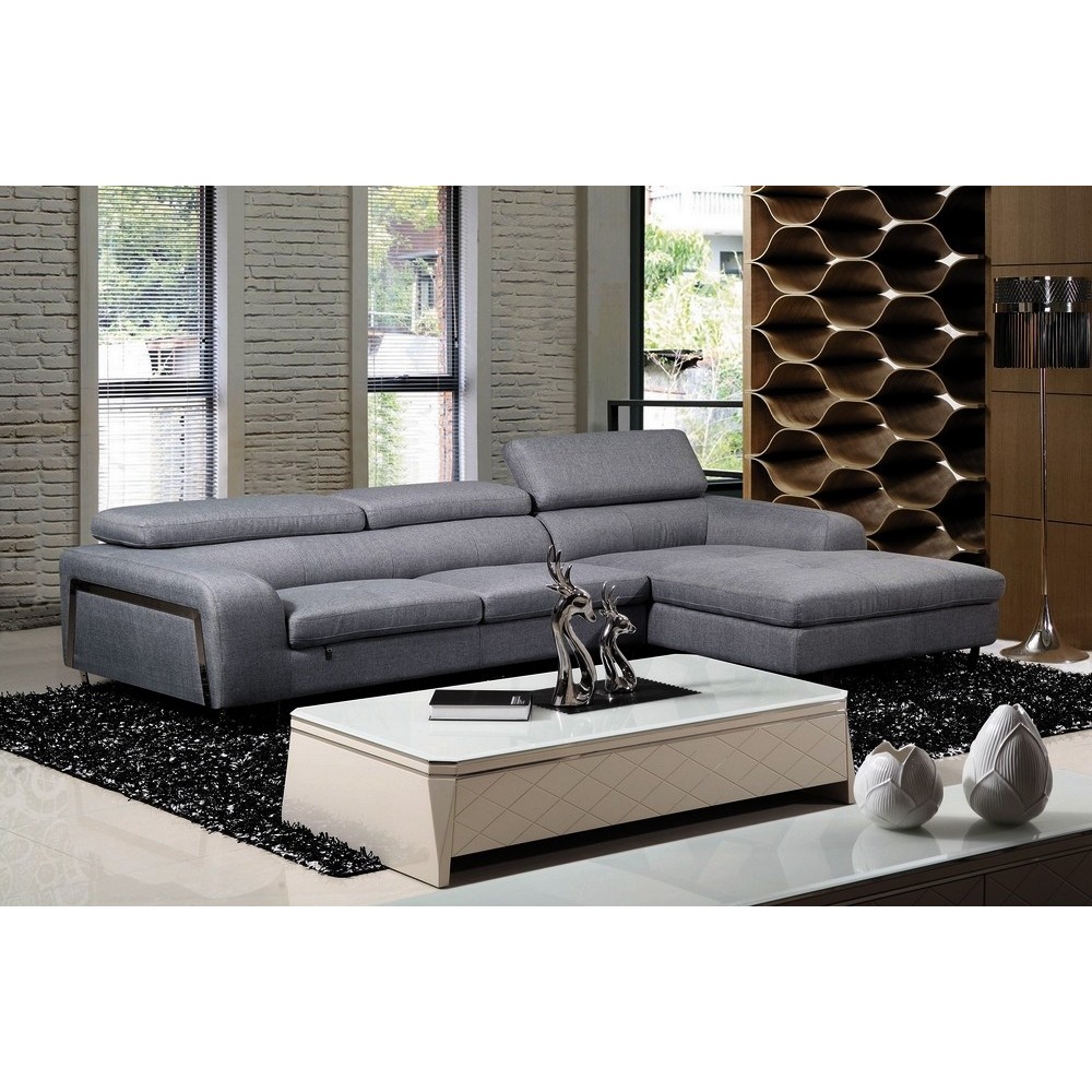 Canapé d'angle en tissu de qualité 5 places, SALERNO, gris clair, angle droit Canapé d'angle en tissu de qualité 5 places, SALERNO, gris clair, angle droit