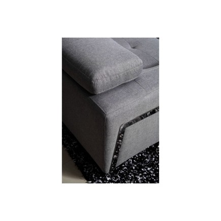 Canapé d'angle en tissu de qualité 5 places, SALERNO, gris clair, angle droit